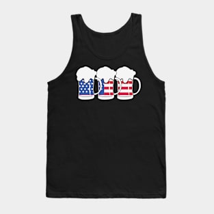 Beer American Flag 4th of July Merica US Tank Top